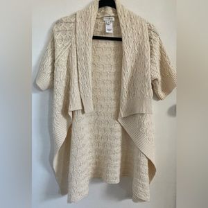 Banana Republic short sleeve cream knit sweater